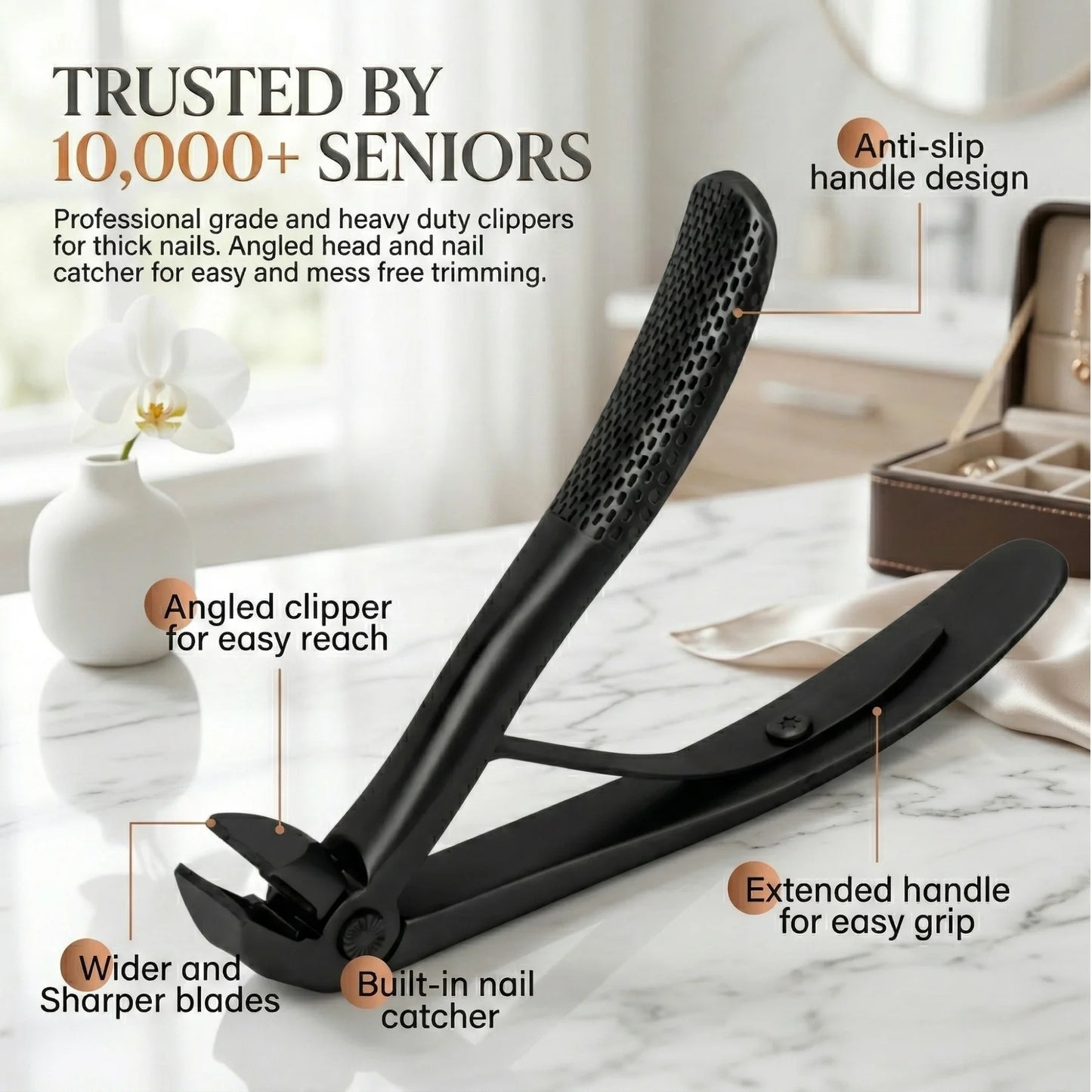 SorvaClip™ Nail Clipper for Seniors | Cut Thick Nails With Less Effort