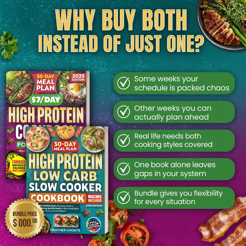 Complete High Protein System Bundle (125+ Recipes + Slow Cooker Meals)