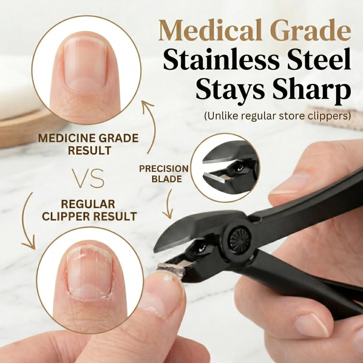 SorvaClip™ Nail Clipper for Seniors | Cut Thick Nails With Less Effort