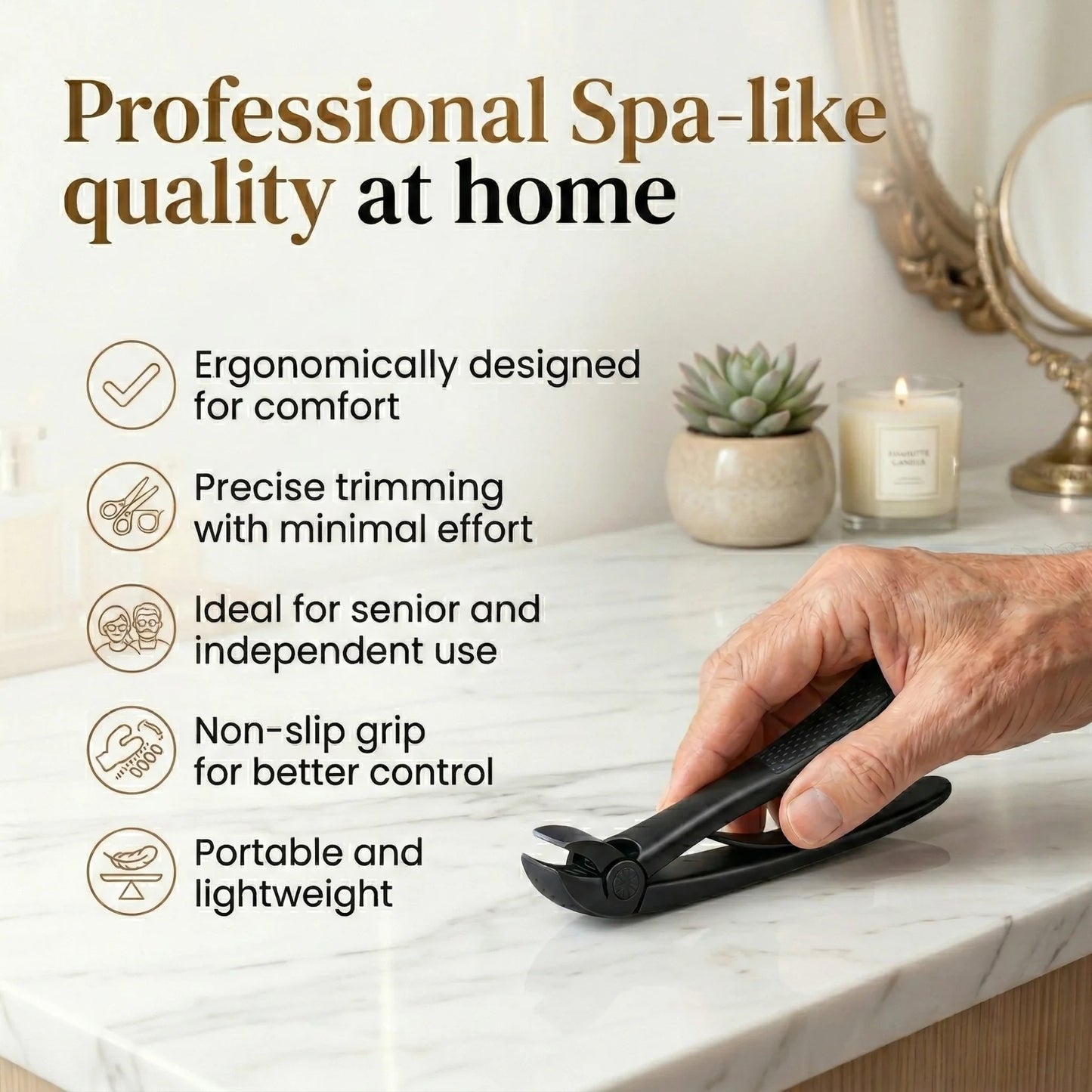 SorvaClip™ Nail Clipper for Seniors | Cut Thick Nails With Less Effort