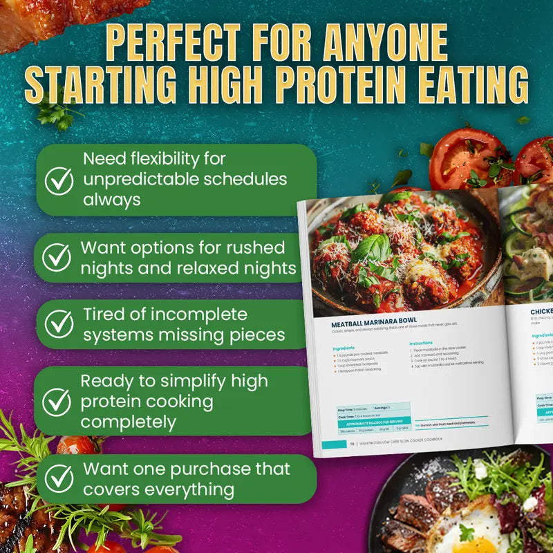 Complete High Protein System Bundle (125+ Recipes + Slow Cooker Meals)